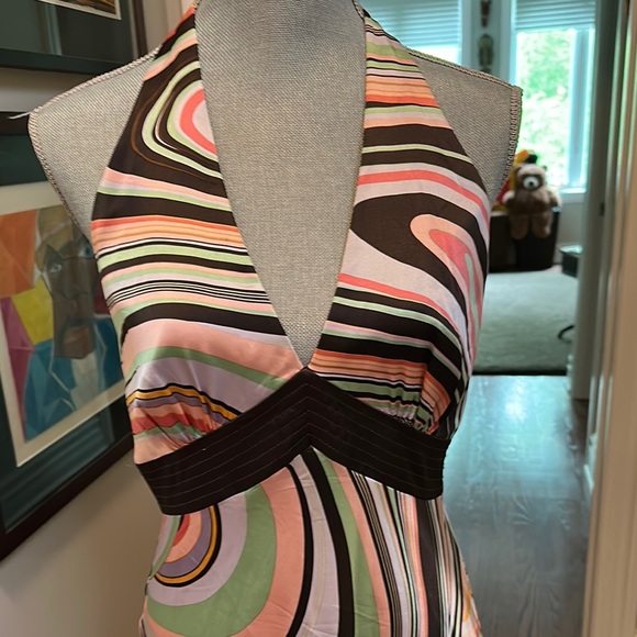 NEW Laundry By Shelli Segal SILK Halter Dress Size 12 - Picture 2 of 7